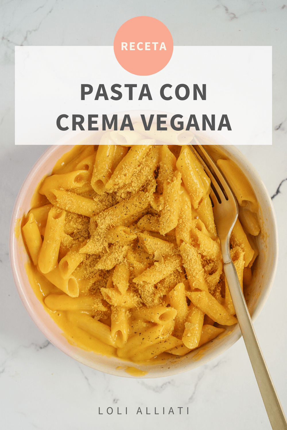 Pasta con Crema Vegana Receta fácil, sin gluten y saludable