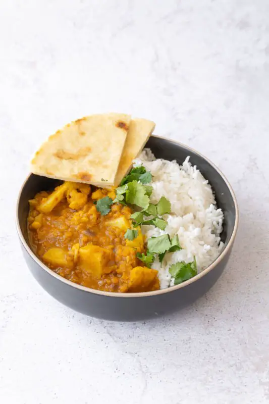 curry de lentejas vegano